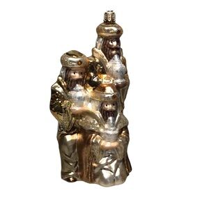 Dilliard’s Three Wise Men Ornament Hand-blown Glass 6 Inches Gold Tones